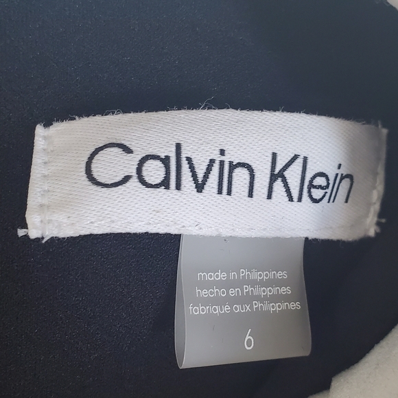 Calvin klein black sheath dress with white Bow accent - Picture 3 of 7